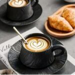 Taza negra de cerámica para café al mayoreo - cerámica al mayoreo