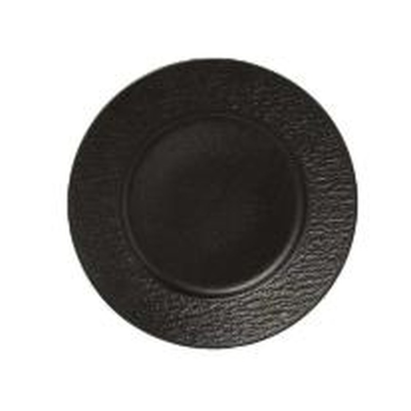 Plato negro texturizado de cerámica - producto de cerámica al mayoreo